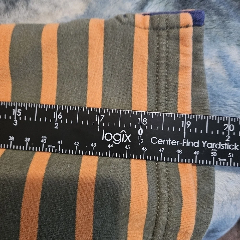 Boden youth boys brown and orange stripped pullover